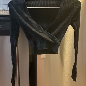 Black Ribbed Women's Top